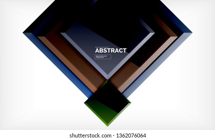 Fondo geométrico cuadrado, ilustración vectorial