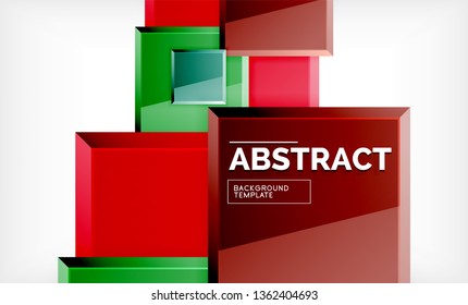 Square geometrical background, vector illustration