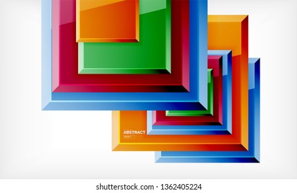 Square geometrical background, vector illustration