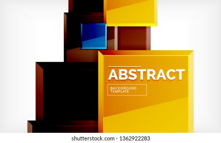 Square geometrical background, vector illustration