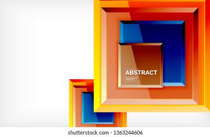 Fondo geométrico cuadrado, ilustración vectorial