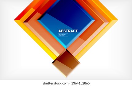 Fondo geométrico cuadrado, ilustración vectorial
