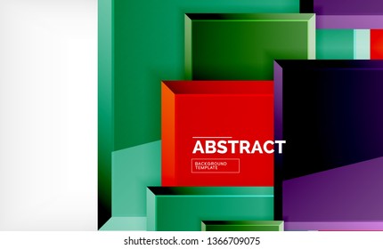 Square geometrical background, vector illustration