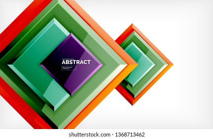 Square geometrical background, vector illustration