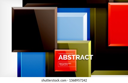 Square geometrical background, vector illustration