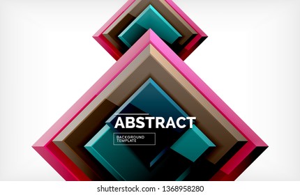 Fondo geométrico cuadrado, ilustración vectorial