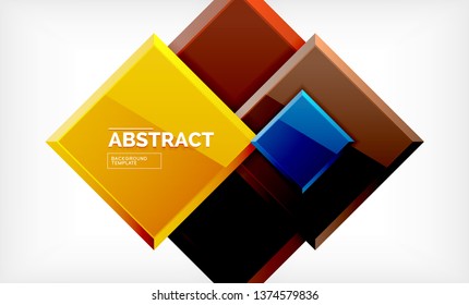 Square geometrical background, vector illustration