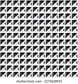 Square geometry shape art grid tile pattern abstract black and white color seamless background vector