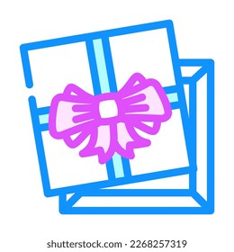 square gift box color icon vector. square gift box sign. isolated symbol illustration