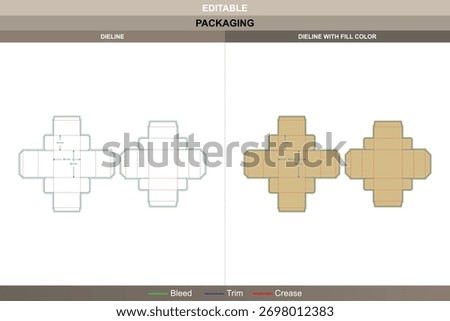 Square gift box dieline shaped by vector discipline refining printing look packaging elegance jewelry box die line structure supports precise luxury folding composition