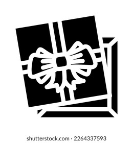 vector de icono de glifo de cuadro de regalo cuadrado. signo de caja de regalo cuadrada. ilustración de símbolo aislado