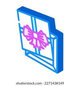 vector de icono isométrico cuadrado de caja de regalo. signo de caja de regalo cuadrada. ilustración de símbolo aislado
