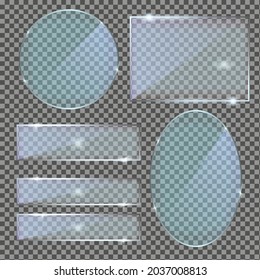 Square glass frame Set Vector.	

