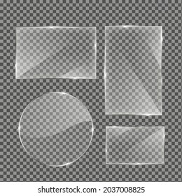 Square glass frame Set Vector.	
