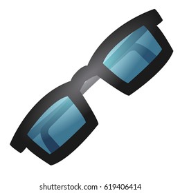 Square glasses in black frame with transparent glasses.