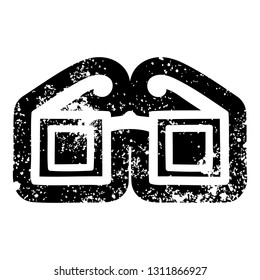 square glasses distressed icon symbol