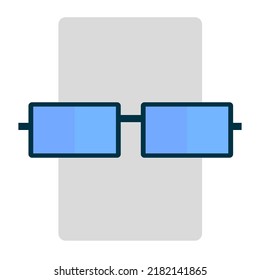 Square Glasses Icon. Line Silhouette. Vector Illustration. Stock Image.