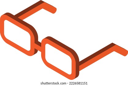 square glasses illustration in 3D isometric style isolated on background