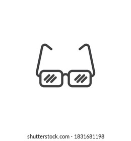 Square glasses line icon. linear style sign for mobile concept and web design. Eyeglasses outline vector icon. Symbol, logo illustration. Vector graphics