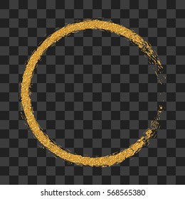 square gold border frame. Abstract hand sketched shapes, design elements. Gold glitter stamp. Vector Illustration. logo, card, web, invitation, business, party.