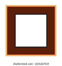 square gold frame , vector illustration, white background