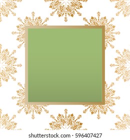 Square Gold, White & Green Frame