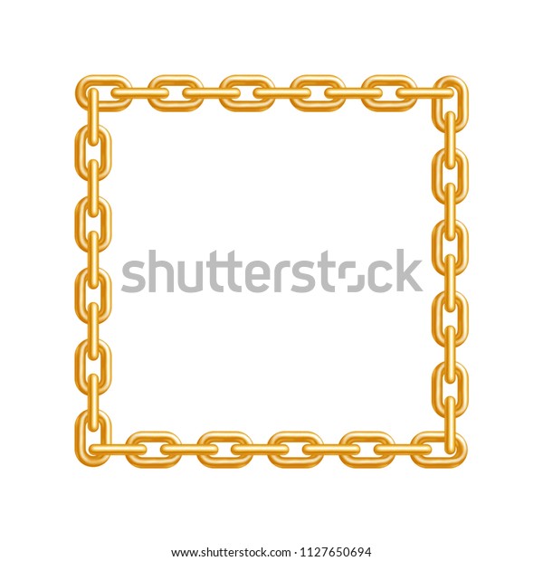 Square Golden Chain Frame Realistic Style Stock Vector (Royalty Free ...