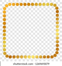 Square Golden dot Frame, for certificate, placard, backdrop, and other, at transparent effect background