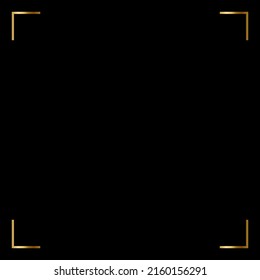 Square Golden Frame on The Black Background