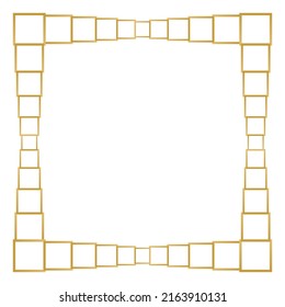 Square Golden Frame on The White Background