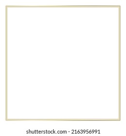 Square Golden Frame on The White Background
