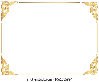 Frame Border Square Golden Frame Vector Stock Vector (Royalty Free ...