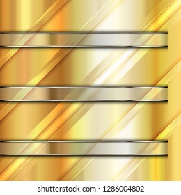 The square gold-metallic Background with banners