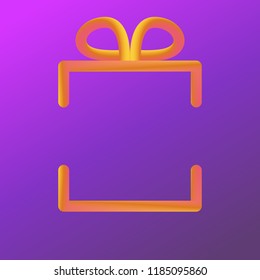 Square gradient giftbox made from circle blending on path with copy space, vector illustration.