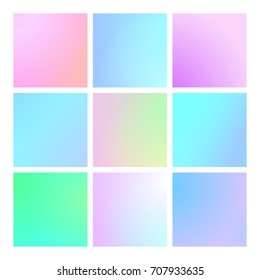 Square gradient set with modern abstract backgrounds. Colorful fluid cover for poster, banner, flyer and presentation. Trendy soft color. Template with square gradient set for screens and mobile app