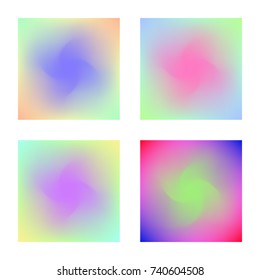 Square gradient set with modern abstract backgrounds. Colorful fluid covers for calendar, brochure, invitation, cards. Trendy soft color. Template with square gradient set for screens and mobile app