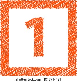 Square graffiti-style number 1