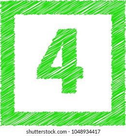 Square graffiti-style number 4