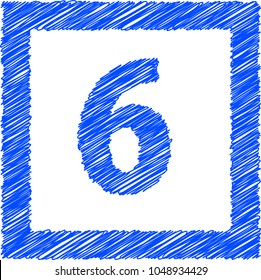 Square graffiti-style number 6