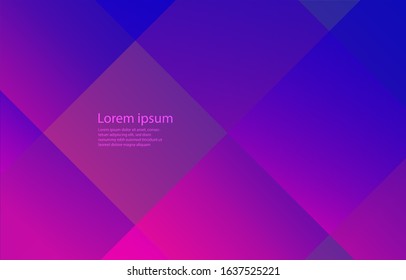 Square graphic, abstract gradation on a classic blue and Fluorescent pink  background with copy space. card. Poster. elements design for presentation background. Constructivism