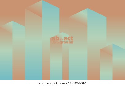 Square graphic, abstract gradient on a sky blue and orange peach background with copy space. card. Poster. elements design for presentation. Dynamic shapes composition. Minimal Concept.