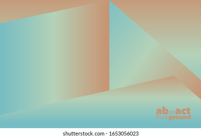 Square graphic, abstract gradient on a sky blue and orange peach background with copy space. card. Poster. elements design for presentation. Dynamic shapes composition. Minimal Concept.
