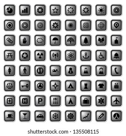 Square gray buttons set 2