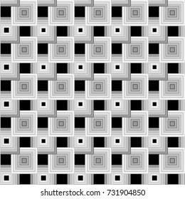Square gray seamless pattern. Fashion graphic design. Modern stylish texture. Monochrome template for prints, textiles, wrapping, wallpaper, card, banner, business. Vector illustration