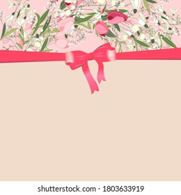 Square greeiting card with floral elements for festive and season design