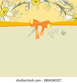 Square greeiting card with floral elements for festive and season design
