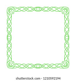 Square green Celtic frame.