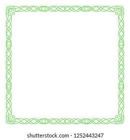 Square green Celtic frame.