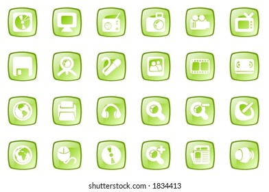 Square green communication icons
