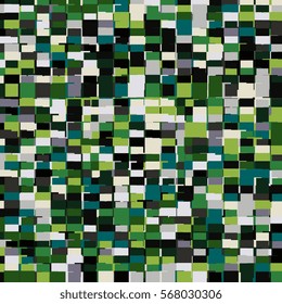Square Green Geometric Background or Mosaic Pattern